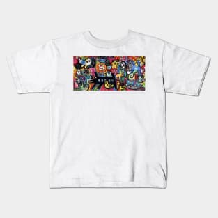 LOVE NATURE "and BITCOIN appeared in my painting" Kids T-Shirt